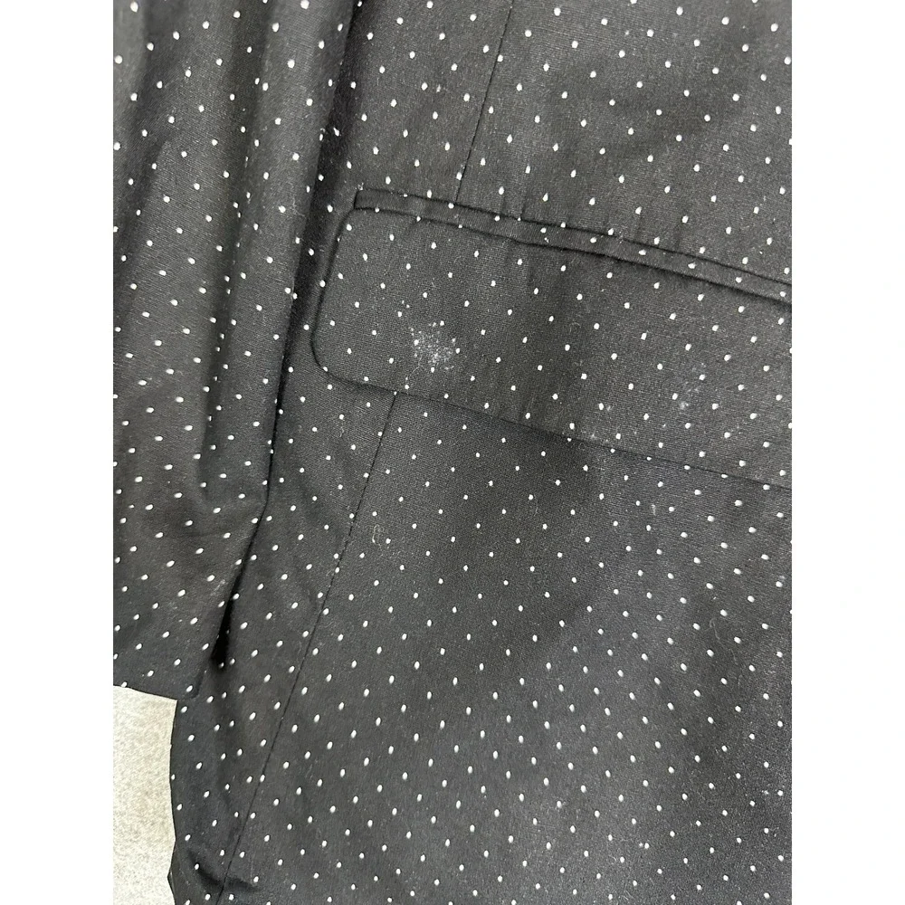 Alan Flusser Polka Dot Blazer Mens 40R Black Butterfly Lining Blazer